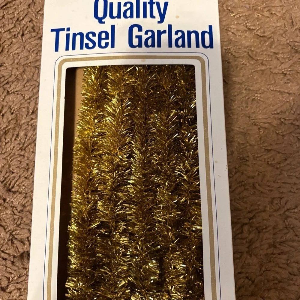 Vintage Premium Tinsel Garland Flame Resistant Tarnishproof 1970s or 80s 15ft